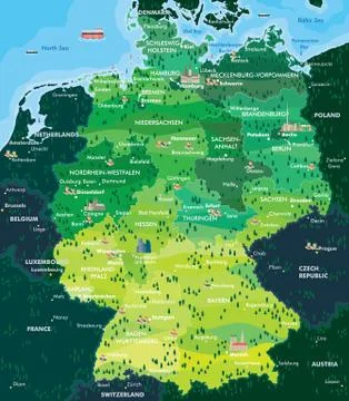 Map Germany Illustrazione stock