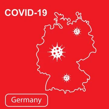 Map of Germany labeled Epidemic and Quarantine COVID-19. Stock Illustration