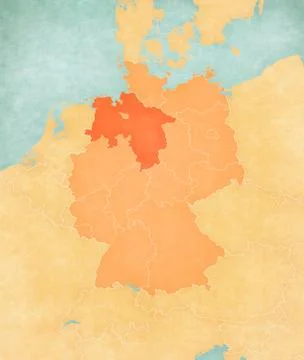 Map of Germany - Lower Saxony Illustrazione stock