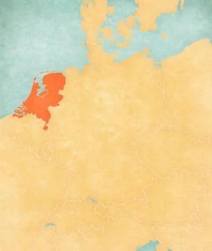 Map of Germany - Netherlands Stock Illustration