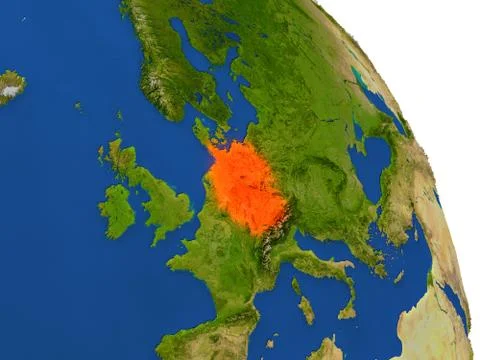 Map of Germany in red Illustrazione stock