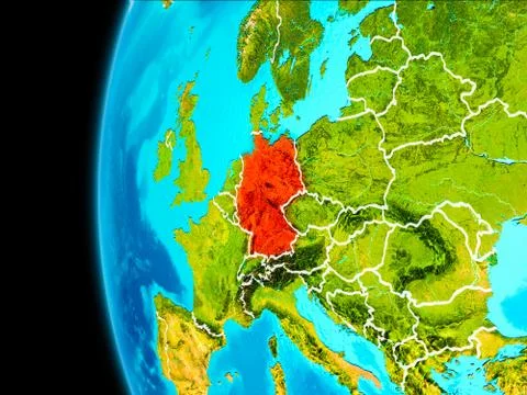 Map of Germany in red Illustrazione stock