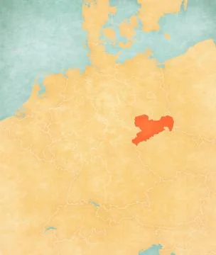 Map of Germany - Saxony Stock Illustration