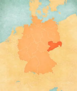 Map of Germany - Saxony Stock Illustration