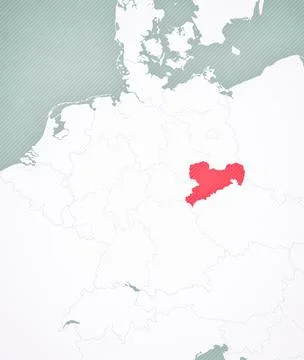 Map of Germany - Saxony Stock Illustration