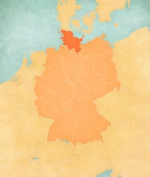 Map of Germany - Schleswig-Holstein Stock Illustration