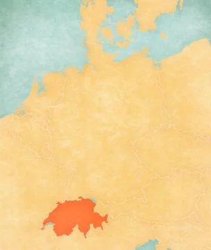 Map of Germany - Switzerland Stock Illustration