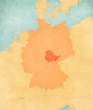 Map of Germany - Thuringia Stock Illustration