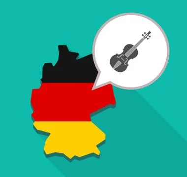 Map of Germany with  a violin イラスト素材