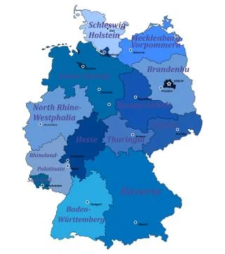 Map of germany on a white background Stock Illustration