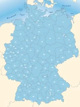 Map of germany with zip codes Stock Illustration