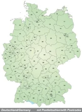 Map of germany with zip codes Stock Illustration