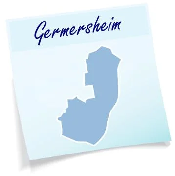 Map of germersheim as sticky note Stock Illustration