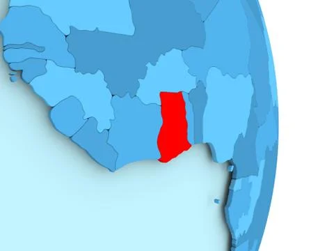 Map of Ghana in red Stock-Illustration