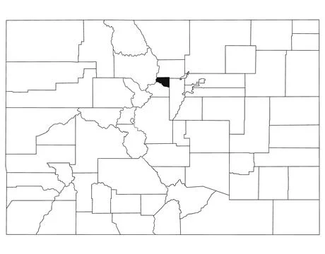 Map of Gilpin County in Colorado state on white background. single County m.. Stock Illustration