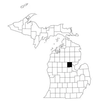 Map of gladwin County in Michigan state on white background. single County .. Stock Illustration