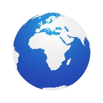 Map of Globe of Africa Stock Illustration