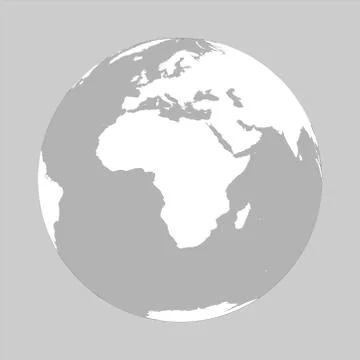 Map of Globe of Africa Stock Illustration