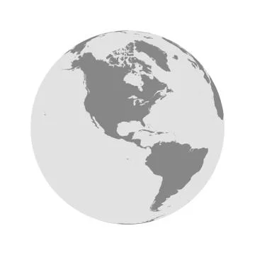 Map of Globe of Americas Stock Illustration