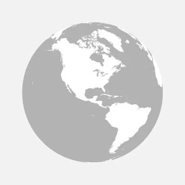Map of Globe of Americas Stock Illustration