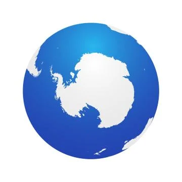 Map of Globe of Antarctica  Stock Illustration