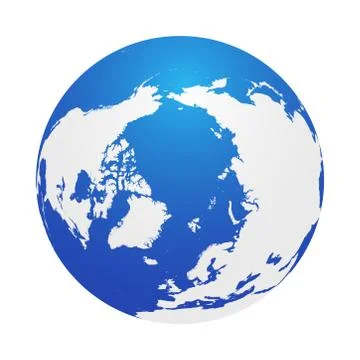 Map of Globe of Arctic  Stock Illustration