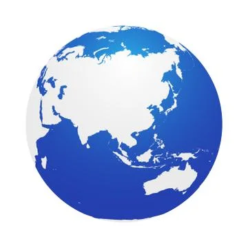 Map of Globe of Asia Stock Illustration