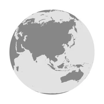 Map of Globe of Asia Illustrazione stock