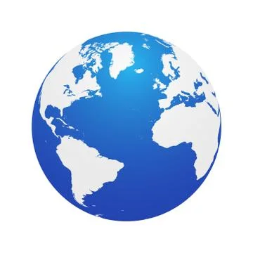 Map of Globe of Atlantic Ocean Stock Illustration
