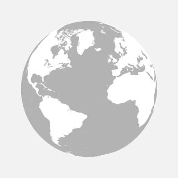 Map of Globe of Atlantic Ocean Stock Illustration