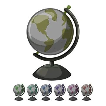 Map globe cartoon vector graphic sign color Stock Illustration