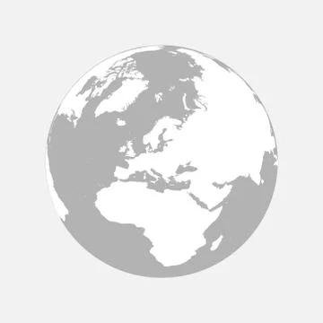 Map of Globe of Europe Stock Illustration