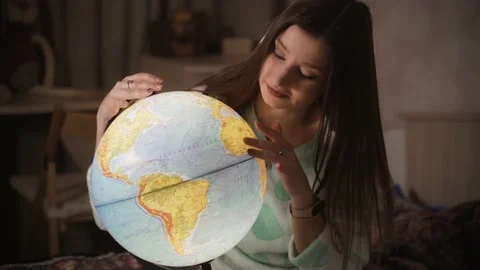 Map on globe Stock Footage 147487909