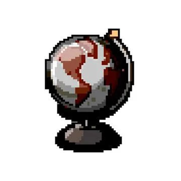 Map globe game pixel art vector illustration Illustrazione stock