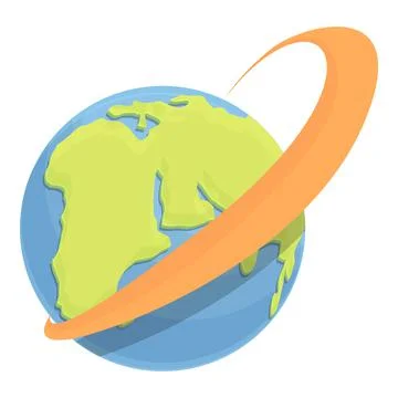 Map globe icon cartoon vector. Around map travel 스톡 일러스트