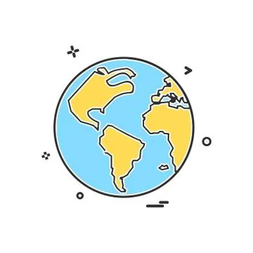 Map globe icon vector design Illustrazione stock