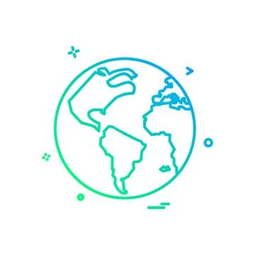 Map globe icon vector design Stock Illustration