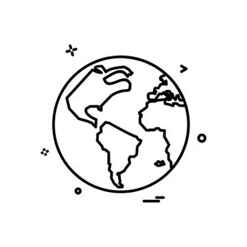 Map globe icon vector design Stock Illustration