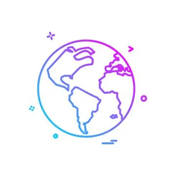 Map globe icon vector design Stock Illustration
