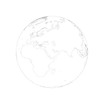 Map of Globe of Middle East - Outline Stock Illustration