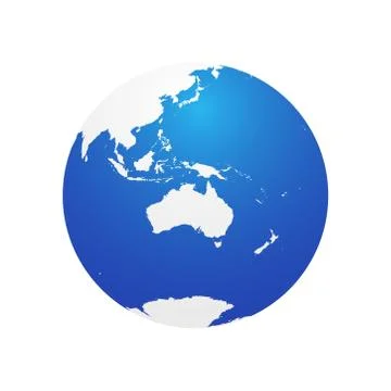 Map of Globe of Oceania Stock Illustration
