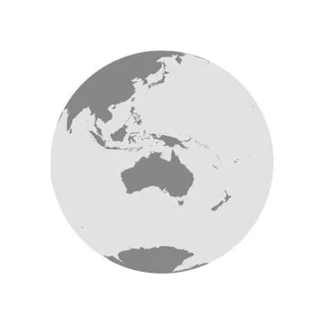 Map of Globe of Oceania Stock Illustration