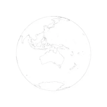 Map of Globe of Oceania Stock Illustration