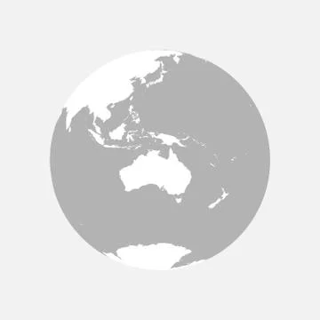 Map of Globe of Oceania Stock Illustration