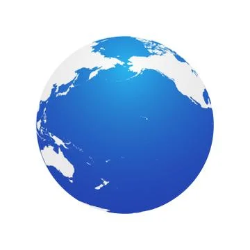 Map of Globe of Pacific Ocean Stock Illustration