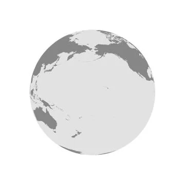 Map of Globe of Pacific Ocean Stock Illustration