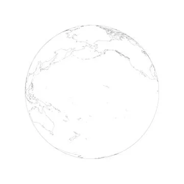 Map of Globe of Pacific Ocean Stock Illustration