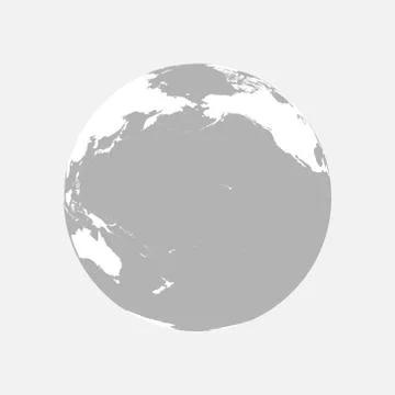 Map of Globe of Pacific Ocean Illustrazione stock