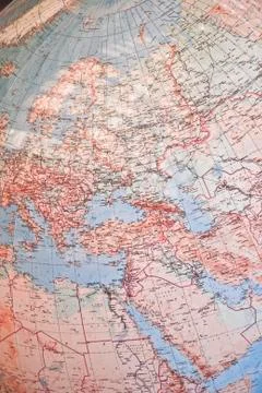 Map on globe Stock Photos