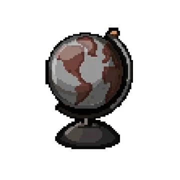 Map globe pixel art vector illustration sign color Illustrazione stock